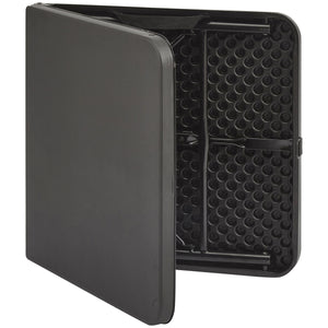40" Plastic Adjustable Height Fold-in-Half Folding Table, Rich Black